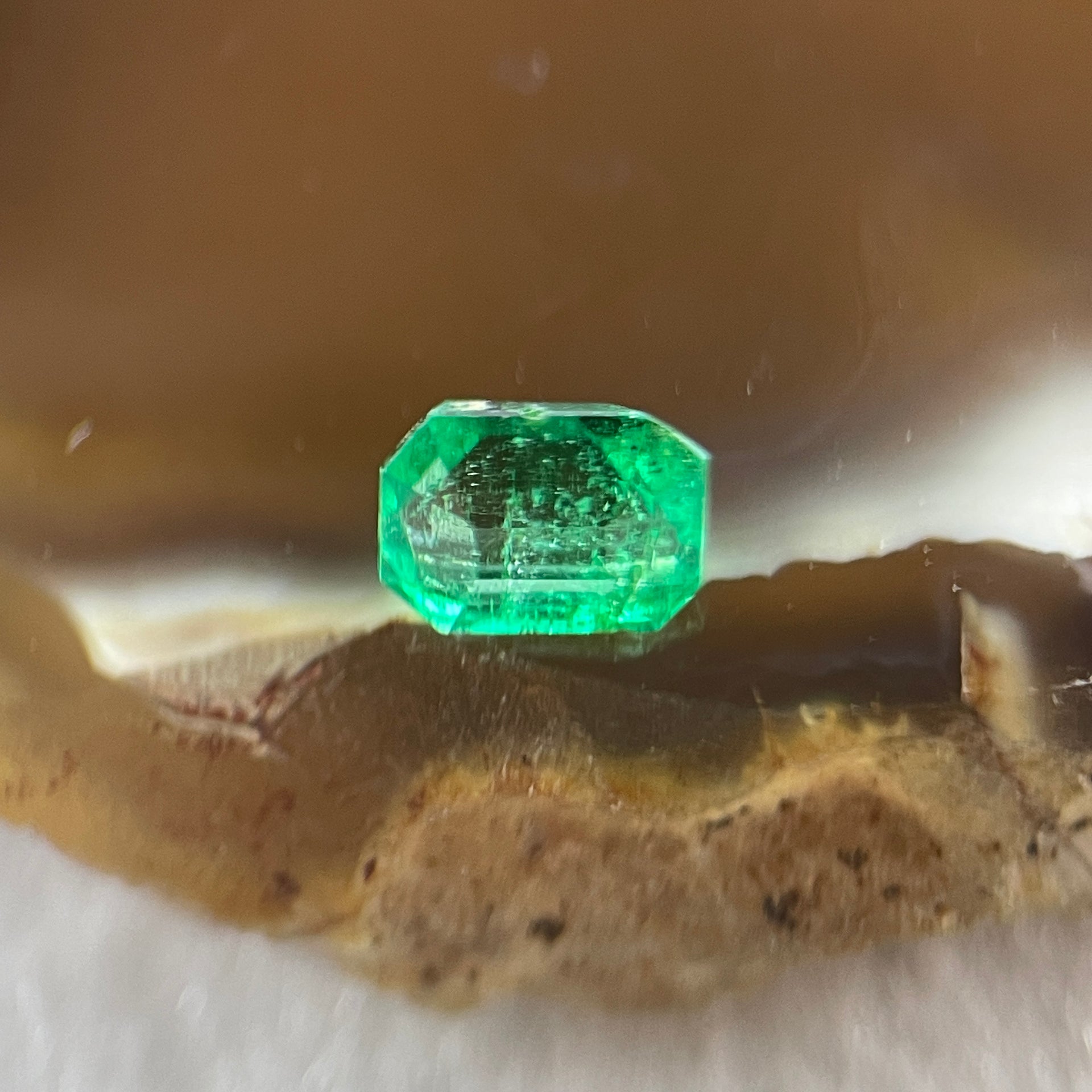 Natural Colombia Green Emerald (Beryl) Cut-Cornered Rectangular step cut 0.58ct 5.5 by 3.8 by 3.7mm - Huangs Jadeite and Jewelry Pte Ltd