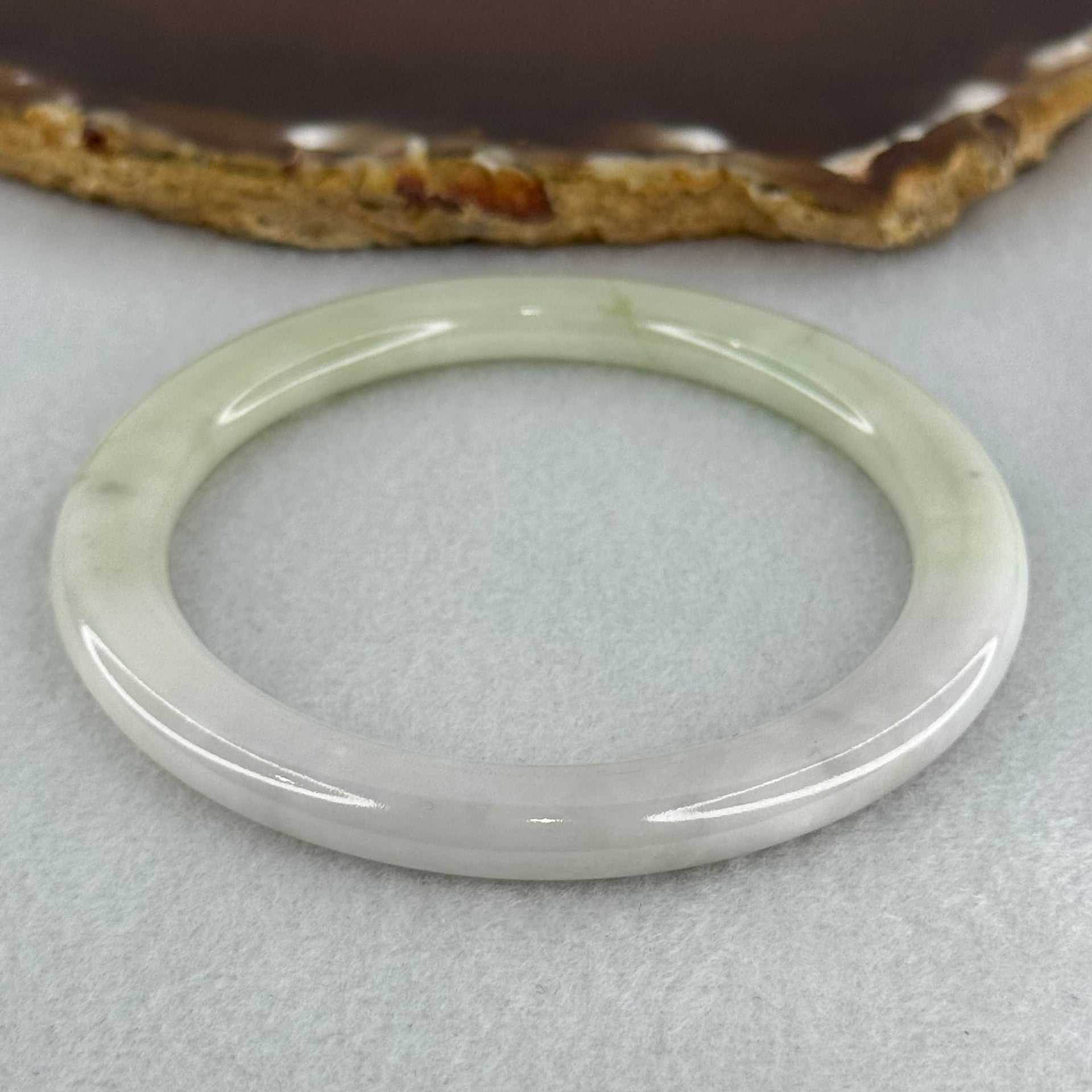 Type A Light Lavender and Light Green Jadeite Bangle Internal Diameter 55.1mm 28.89g 6.4 by 8.8mm (Very Slight Internal Line) - Huangs Jadeite and Jewelry Pte Ltd