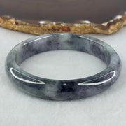 Type A Wuji Grey Black with Lavender Jadeite Oval Bangle Internal Diameter 57.8mm 48.41g 12.7 by 7.7mm (Very Slight Fine Internal Lines) - Huangs Jadeite and Jewelry Pte Ltd