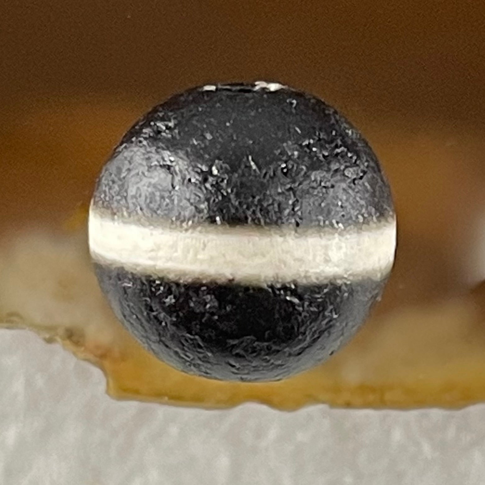 Natural Powerful Tibetan Old Oily Agate 1 Lines Dzi Bead Heavenly Master (Tian Zhu) 1.43g 10.0 by 10.4mm - Huangs Jadeite and Jewelry Pte Ltd