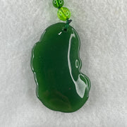 Man Made Brass Pixiu Green Color Beads Necklace 44.42g 64cm 50.3 by 31.6 by 11.5mm - Huangs Jadeite and Jewelry Pte Ltd