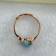 Natural Larimar in S925 Silver Rose Gold Color Ring (Adjustable Size) 2.18g 9.7 by 7.8 by 4.0mm - Huangs Jadeite and Jewelry Pte Ltd