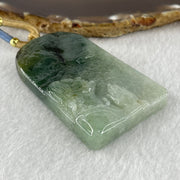 Natural Type A Light Green to Dark Green Jadeite People Seeking for Enlightenment Pendant 66.767g 64.1 by 39.0 by 11.0mm - Huangs Jadeite and Jewelry Pte Ltd