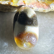 Natural Powerful Tibetan Old Oily Agate Tiger Tooth Daluo Dzi Bead Heavenly Master (Tian Zhu) 2.86g 18.6 by 10.3mm - Huangs Jadeite and Jewelry Pte Ltd