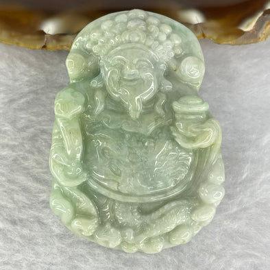 Type A Green Lavender Yellow Jadeite Cai Shen God Of Fortune Pendant 47.24g 37.2 by 51.8 by 12.2mm - Huangs Jadeite and Jewelry Pte Ltd
