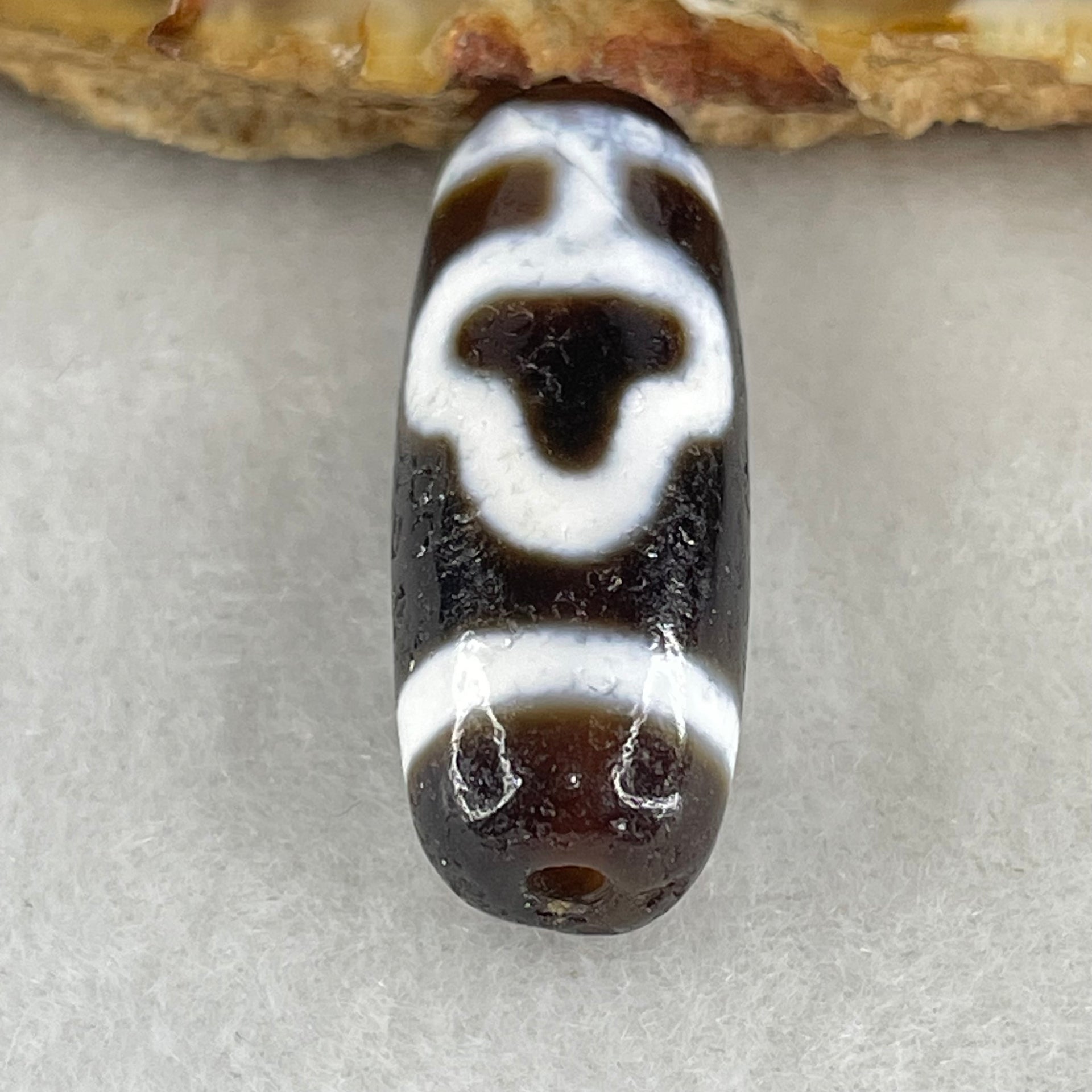 Natural Powerful Tibetan Old Oily Double Bodhi Tree Dzi Bead Heavenly Master (Tian Zhu) 菩提树天珠 5.45g 28.9 by 11.0mm - Huangs Jadeite and Jewelry Pte Ltd