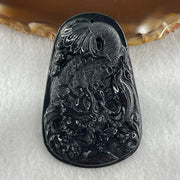 Type A Opaque to Partial Translucent Black Omphacite Jadeite Dragon Carp Pendant 20.39g 57.5 by 36.6 by 7.5mm - Huangs Jadeite and Jewelry Pte Ltd