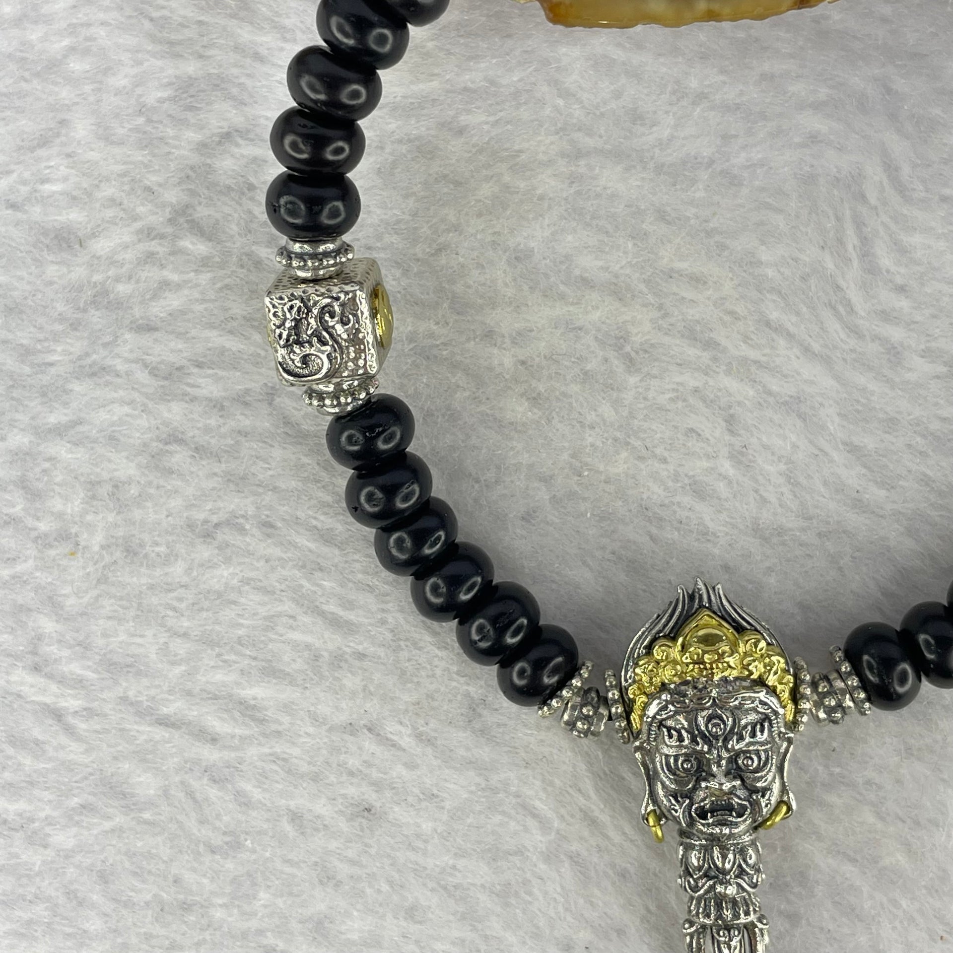 925 Sliver Hell God with Coconut Husk Beads Bracelet 17.21g 27.1 by 13.0 by 9.1 mm - Huangs Jadeite and Jewelry Pte Ltd