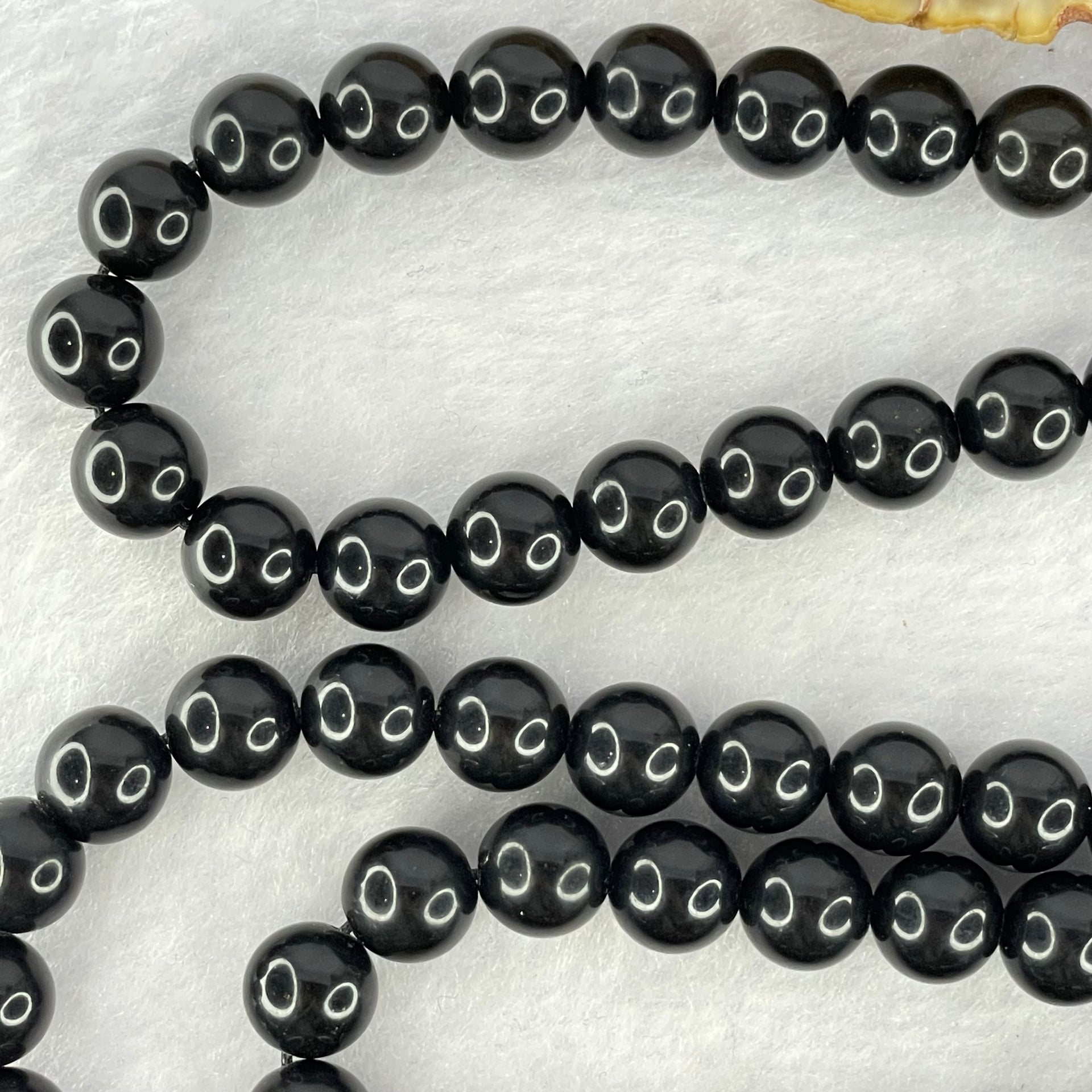 Natural Black Amber Beads Necklace 天然黑琥珀项链 39.36g 88cm 13.0mm 1 Bead 10mm 1 Bead 8.7mm 108 Beads - Huangs Jadeite and Jewelry Pte Ltd