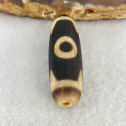 Natural Powerful Tibetan Old Oily Agate 3 Eyes Dzi Bead Heavenly Master (Tian Zhu) 三眼天诛 8.11g 38.3 by 11.9mm - Huangs Jadeite and Jewelry Pte Ltd