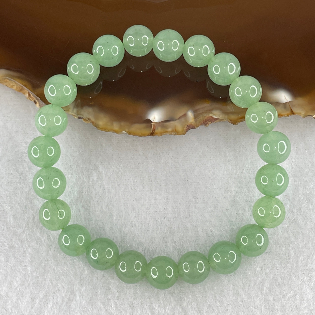 Natural Green Aventurine Balancing Beads Bracelet | Authentic Fuchsite-Quartz Crystal | Ultimate Luck, Abundance & Heart-Chakra Vitality Talisman (23 Beads | 15cm Wrist | 16.65g 8.2mm)
