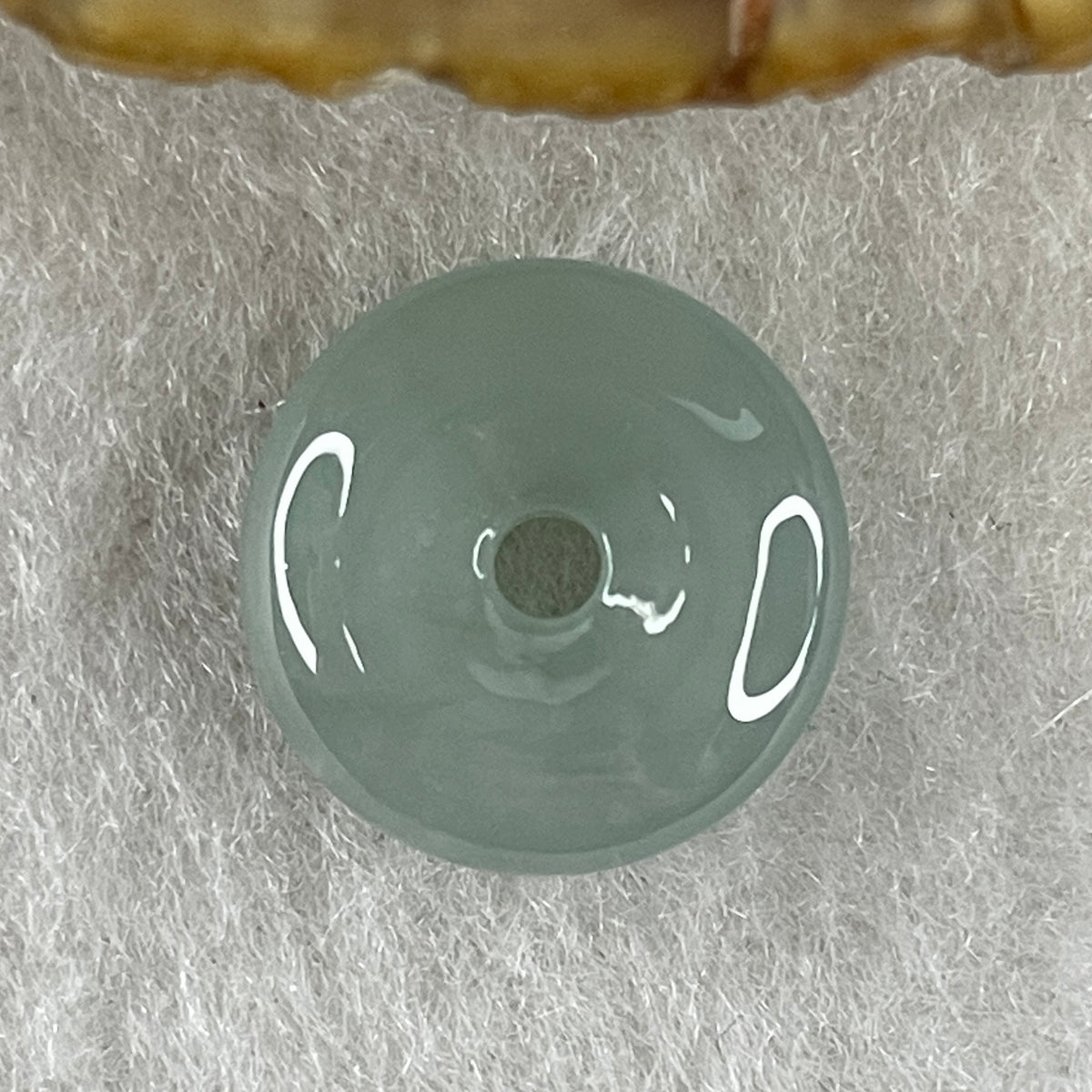 Natural Type A Semi-Icy Blueish-Green Jadeite Ping An Kou Pendant | 14mm Delicate Translucent Jade Peace Disc Talisman (1.67g | 14.0 x 4.4mm) - Huangs Jadeite and Jewelry Pte Ltd