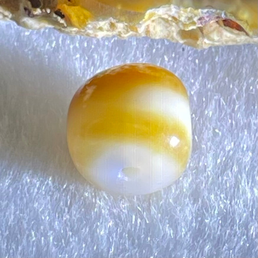 Natural Powerful Tibetan Old Oily Agate 1 Line Dzi Bead Heavenly Master (Tian Zhu) 2.08g 9.8 by 11.3mm - Huangs Jadeite and Jewelry Pte Ltd