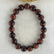 Natural Red Tiger's Eye Quartz Beads Bracelet 28.99g 16cm 10.3mm 19 Beads - Huangs Jadeite and Jewelry Pte Ltd