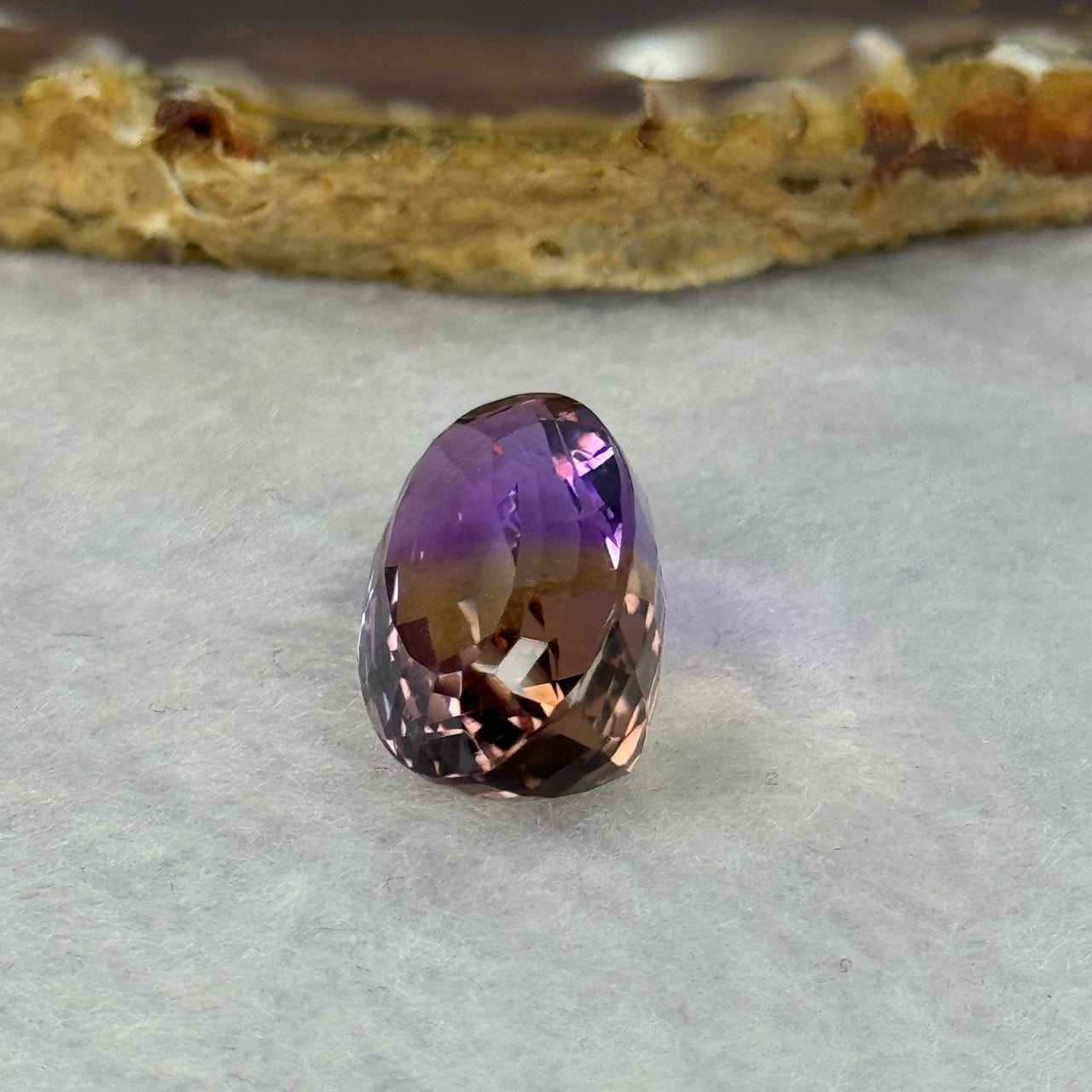 Natural Faceted Ametrine Egg Shape 16.39ct 21.3 by 12.8 by 9.5mm - Huangs Jadeite and Jewelry Pte Ltd