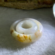 Type A Lavender with Brown and Green Patches Jadeite Ring 6.8 by 3.4mm with Mini Donut Ping An Kou 7.9mm by 4.2mm Total 7.13g US8.25 HK18.5 - Huangs Jadeite and Jewelry Pte Ltd