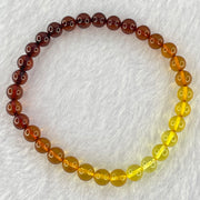 Natural Mixed Color Amber Beads Bracelet 3.25g 15.5cm 5.9mm 32 Beads - Huangs Jadeite and Jewelry Pte Ltd