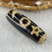 Natural Powerful Tibetan Old Oily Agate Guan Yin with Moon Sun Star Dzi Bead Heavenly Master (Tian Zhu) 观音天珠 9.43g 37.9 by 12.6mm - Huangs Jadeite and Jewelry Pte Ltd