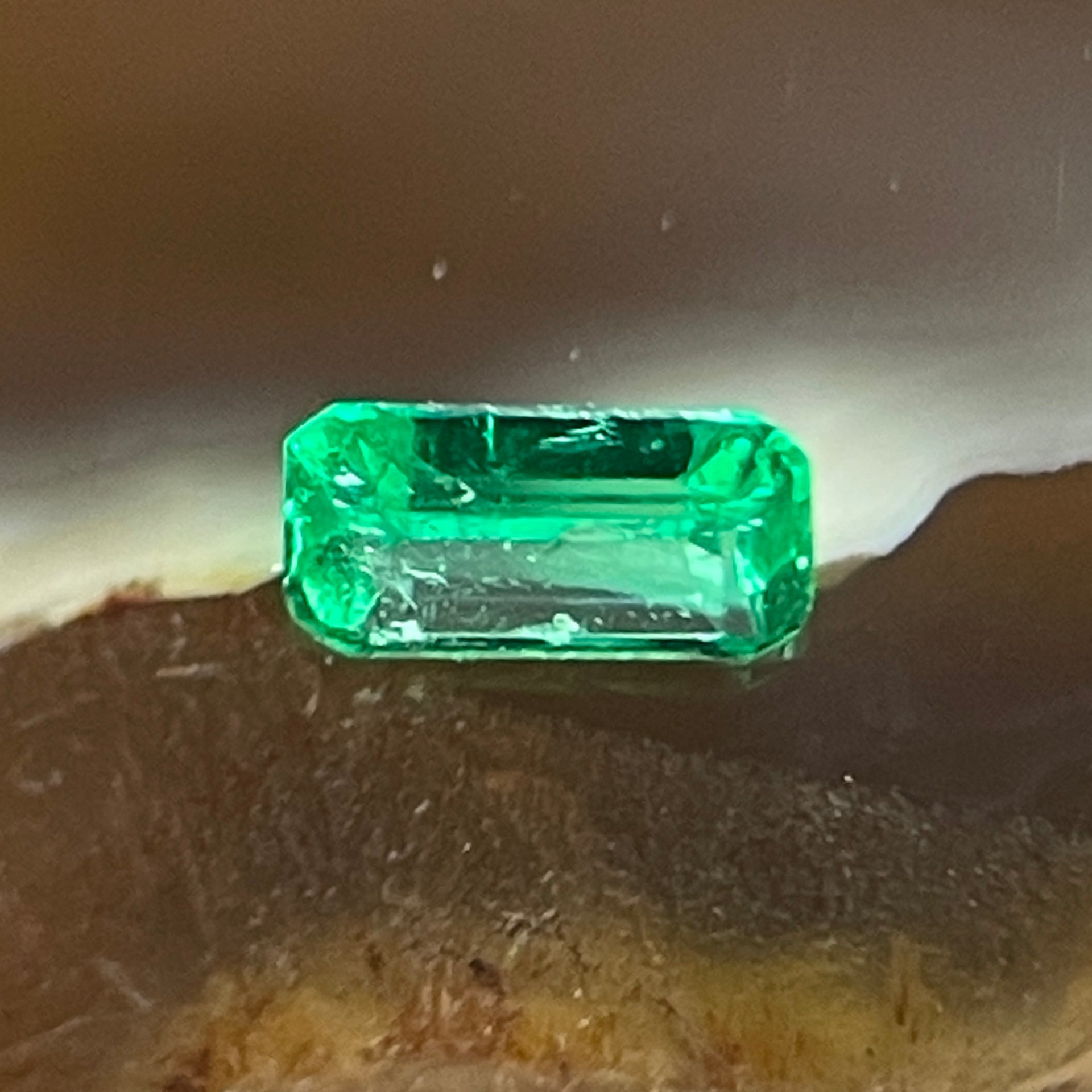 Natural Colombia Vivid Green Emerald (Beryl) Cut-Cornered Rectangular Step cut 0.06ct 3.3 by 2.0 by 1.3mm - Huangs Jadeite and Jewelry Pte Ltd