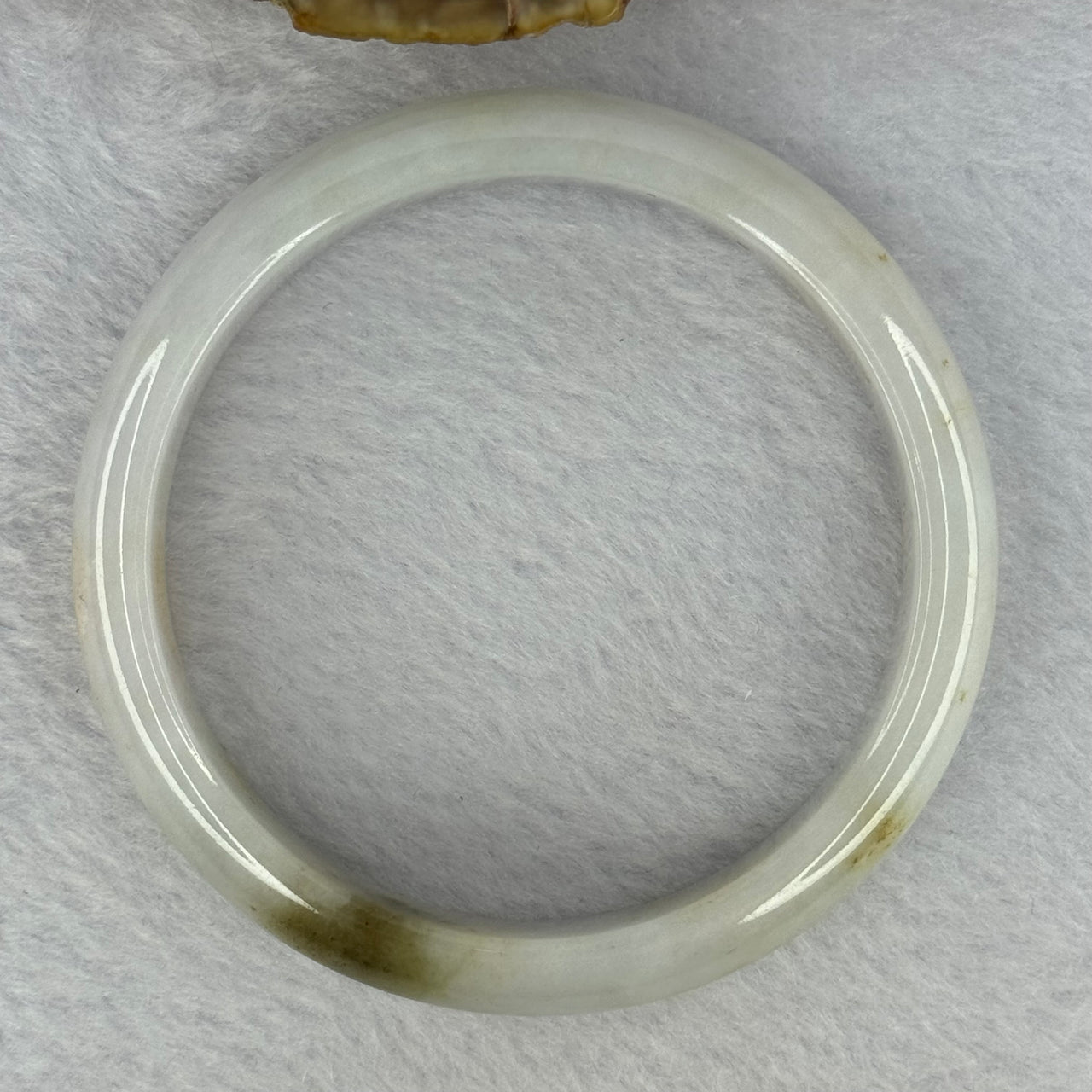 Type A Light Lavender Green with Brown Patches Jadeite Bangle 46.83g Internal Diameter 57.8mm 12.5 by 7.0mm (Very Slight Internal Line) - Huangs Jadeite and Jewelry Pte Ltd