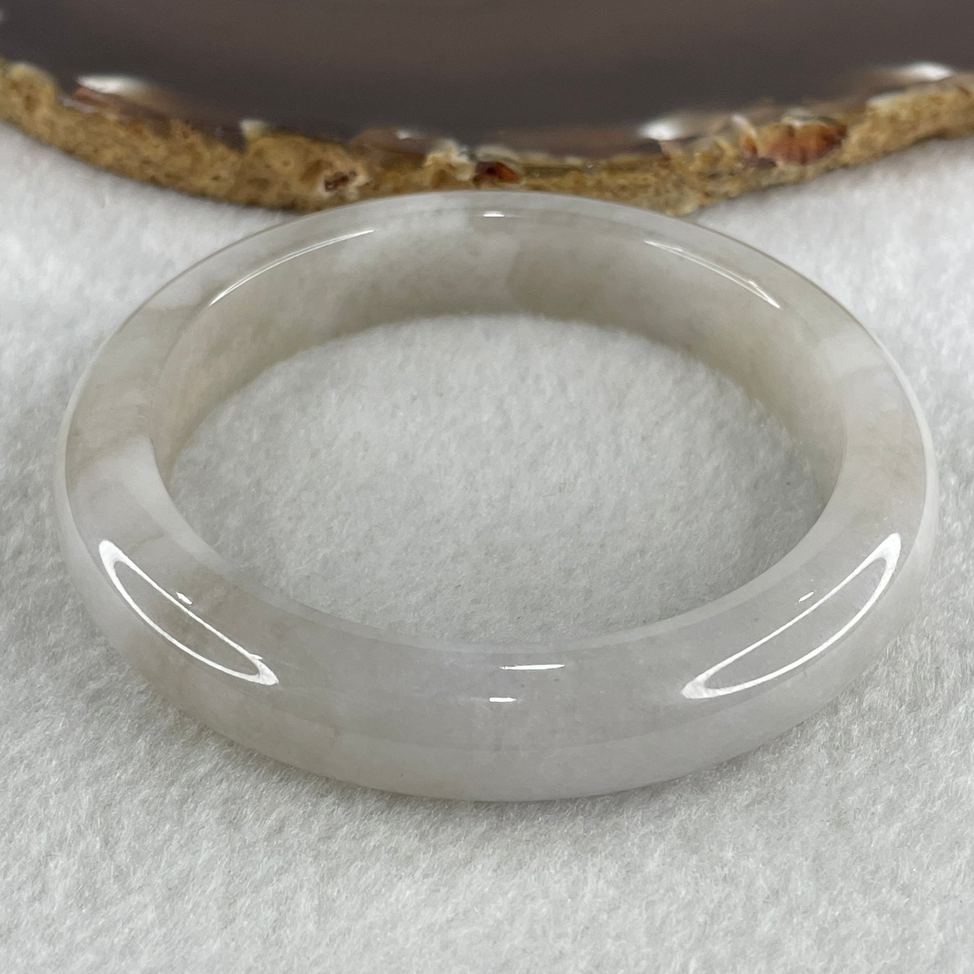 Certified Natural Type A Faint Lavender to Faint Brownish Piao Hua Jadeite Bangle 64.36g Internal Diameter 59.1mm by 12.3 by 9.6mm (Close to Perfect) - Huangs Jadeite and Jewelry Pte Ltd