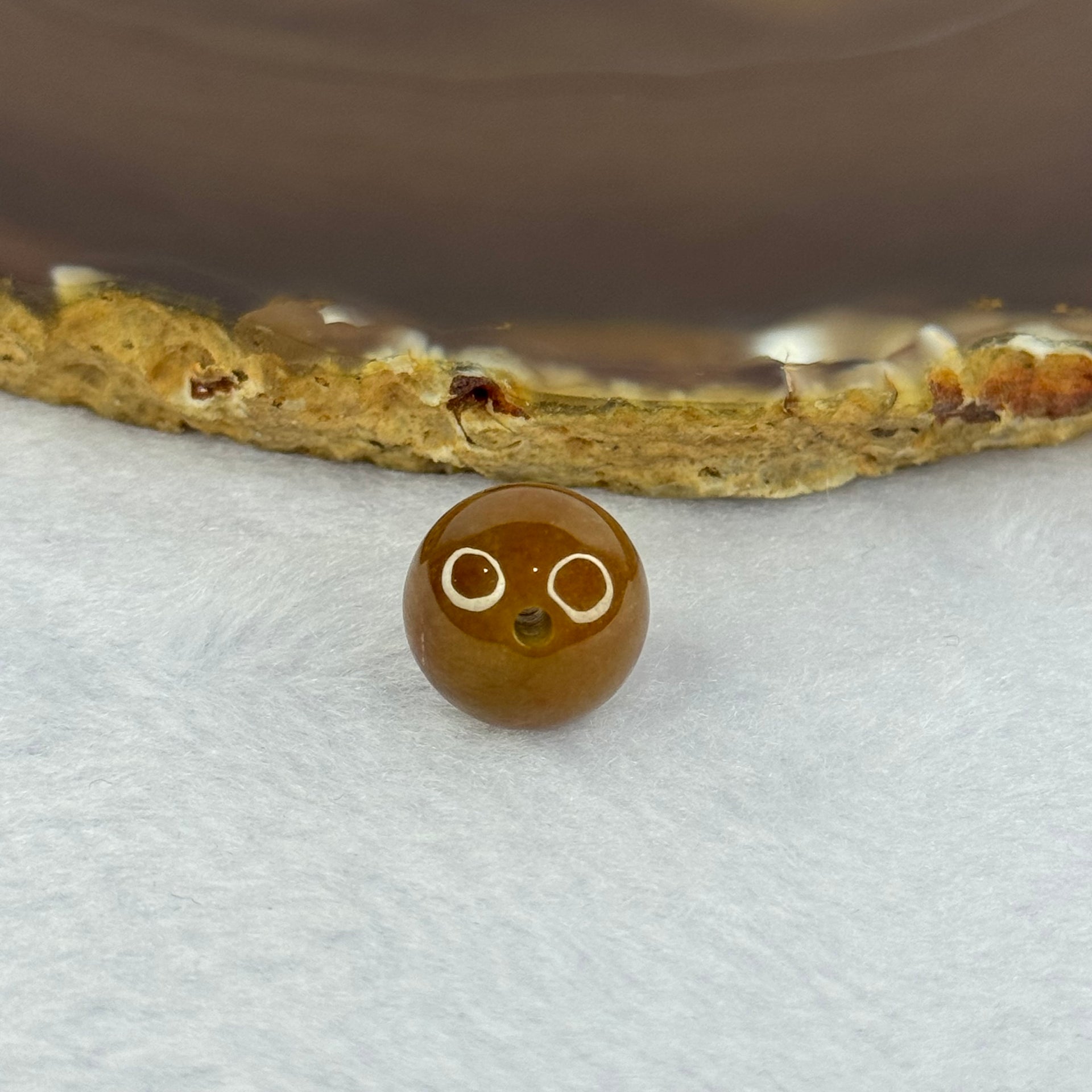 Type A Brown Jadeite Bead for Bracelet/Necklace/Earrings/Ring 4.13g 13.5mm - Huangs Jadeite and Jewelry Pte Ltd