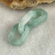 Type A Blueish Green with Faint White Jadeite Rolo Link Chain for Setting 2.54g 14.8 by 10.4 by 3.7mm - Huangs Jadeite and Jewelry Pte Ltd