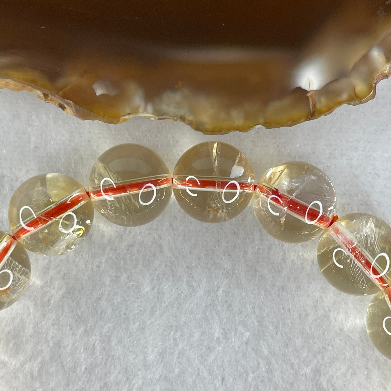 Certified Average Grade Natural Yellow Citrine Crystal Beads Bracelet | 11.0mm Golden Merchant's Stone (34.86g | 17cm Wrist Sizing | 19 Beads)