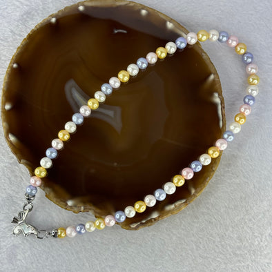 Certified Natural Mixed Colour Pearl Necklace 40.50g 7.9mm 54 Beads - Huangs Jadeite and Jewelry Pte Ltd