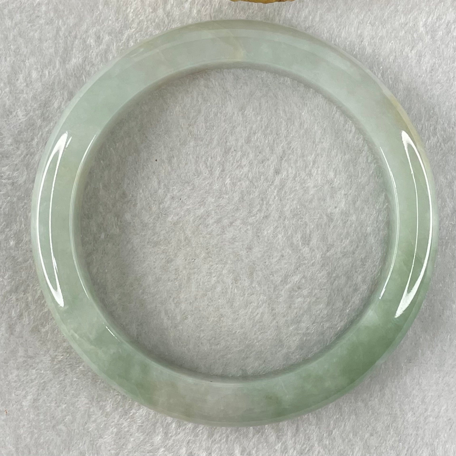 Type A Green Jadeite Bangle 54.02g Internal Diameter 58.2mm 11.0 by 8.6mm (External Lines) - Huangs Jadeite and Jewelry Pte Ltd