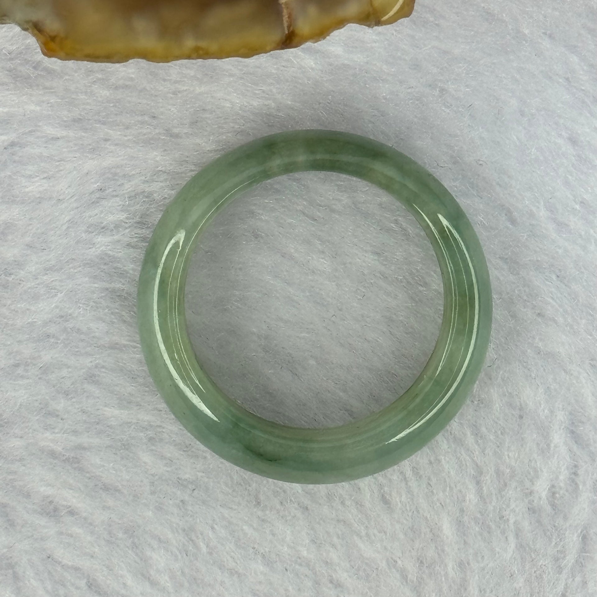 Type A Green Grey Wuji Jadeite Ring 3.90g 6.8 by 3.2mm US8 HK18 - Huangs Jadeite and Jewelry Pte Ltd