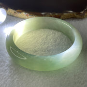Certified Type A Natural Jelly Light Green Jadeite Bangle 62.62g Inner Diameter 58.1mm 14.4 by 8.2mm (Perfect) - Huangs Jadeite and Jewelry Pte Ltd