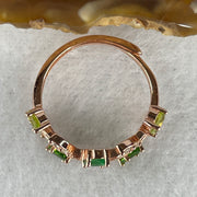 Natural-Green-Garnet-with-Cubic-Zirconia-in-S925-Sliver-Gold-Color-Ring-2.32g-4.6-by-3.8-by-1.5mm-5-Pcs-(Adjustable-Size)