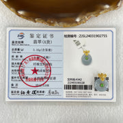 Type A Deep Intense Lavender Jadeite Ping An Kou Donut in 18K Yellow Gold AU750 Clasps 3.16g 14.5 b y 5.6mm - Huangs Jadeite and Jewelry Pte Ltd