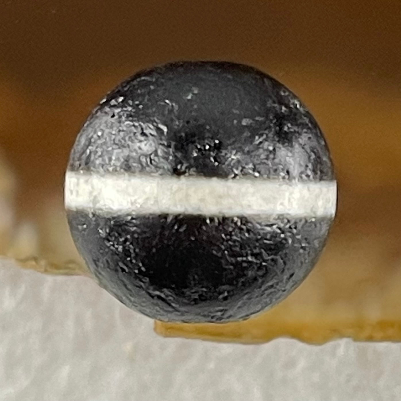 Natural Powerful Tibetan Old Oily Agate 1 Lines Dzi Bead Heavenly Master (Tian Zhu) 1.44g 9.9 by 10.3mm - Huangs Jadeite and Jewelry Pte Ltd