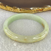 Type A Light Blueish Green and Red and Brown Patches Jadeite Oval Bangle Internal Diameter 54.3mm 32.17g 10.4 by 6.5mm (Very Slight Internal Lines) - Huangs Jadeite and Jewelry Pte Ltd