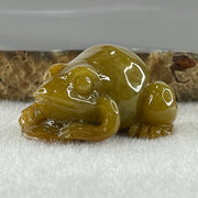 Natural Type A Yellow Jadeite Frog Pendant Charm 18.93g 31.7 by 26.4 by 16.9mm - Huangs Jadeite and Jewelry Pte Ltd