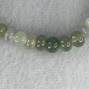 Natural Type A Muti Green Jadeite Donut with Lulutong Charm Bracelet 18.94g 15cm 7.6mm 33 Beads - 8.2 by 8.4mm Lulutong - Huangs Jadeite and Jewelry Pte Ltd