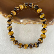 Natural Yellow Tiger's Eye Quartz Beads Bracelet 18.44g 16cm 8.4mm 23 Beads - Huangs Jadeite and Jewelry Pte Ltd
