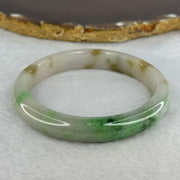 Type A Green Piao Hua and Lavender with Brown Patches Jadeite Bangle Internal Diameter 57.6mm 45.79g 11.0 by 7.8mm (Slight Internal Line) - Huangs Jadeite and Jewelry Pte Ltd
