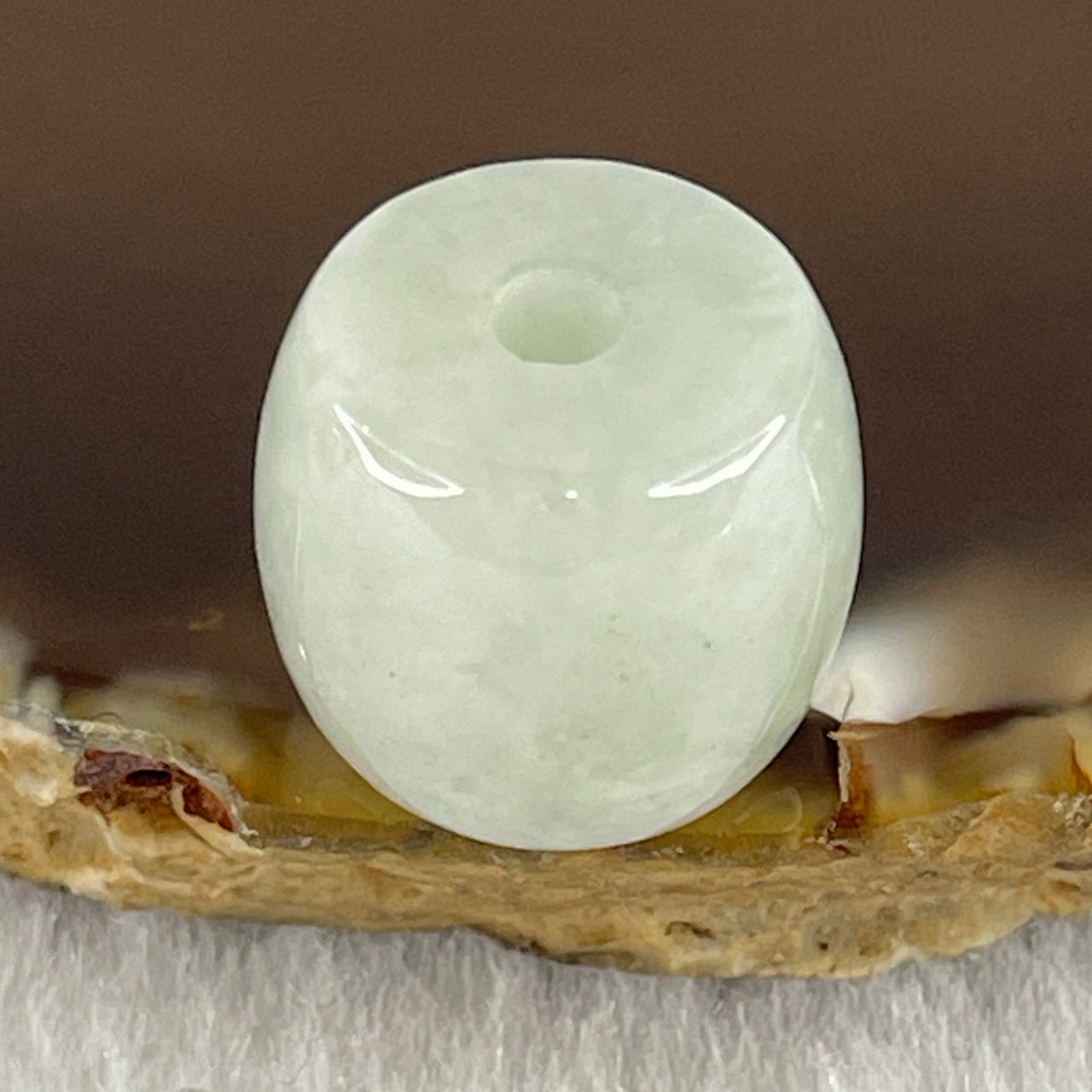 Certified Natural Type A Light Green Jadeite Lulutong Charm Pendant 5.995g 12.6 by 14.8mm