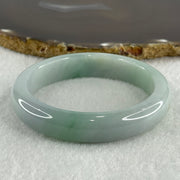 Certified Type A Natural Jelly Faint Green with Faint Lavender with Emerald Green Spot Jadeite Bangle 65.47g Inner Diameter 57.5mm 12.8 by 9.0mm (Very Very Slight Internal Line) - Huangs Jadeite and Jewelry Pte Ltd