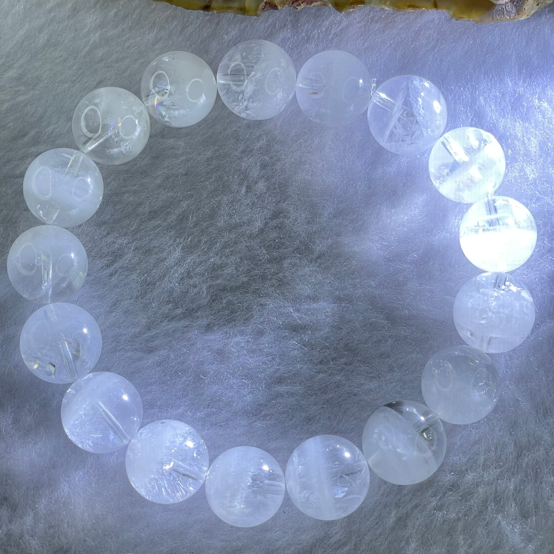 Natural White Phantom Quartz Beads Bracelet 44.82g 12.7mm 17 Beads - Huangs Jadeite and Jewelry Pte Ltd