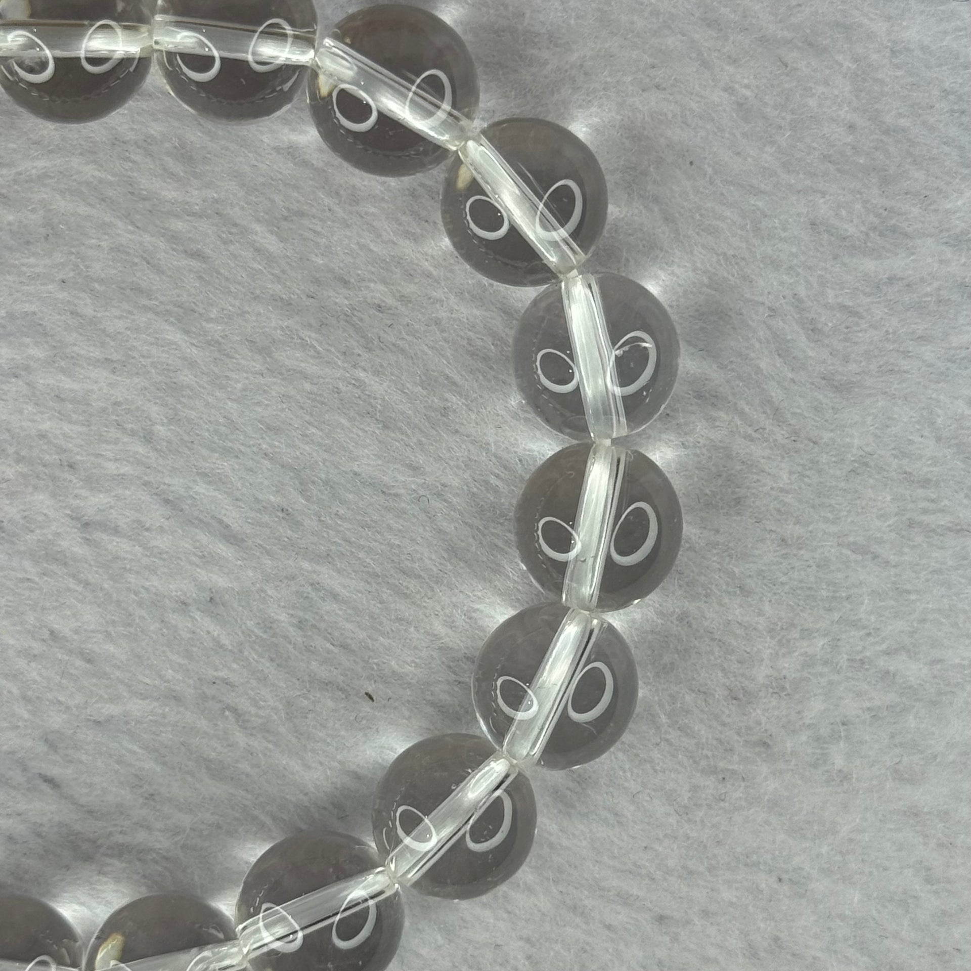 Natural Clear Quartz Bracelet 天然白水晶手链 30.73g 17cm 10.6mm 19 Beads - Huangs Jadeite and Jewelry Pte Ltd