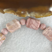 Certified Natural Alashan Agate Pink Barrel Bracelet 27.796g 17cm 13.1 by 9.2mm 11 Barrel - Huangs Jadeite and Jewelry Pte Ltd