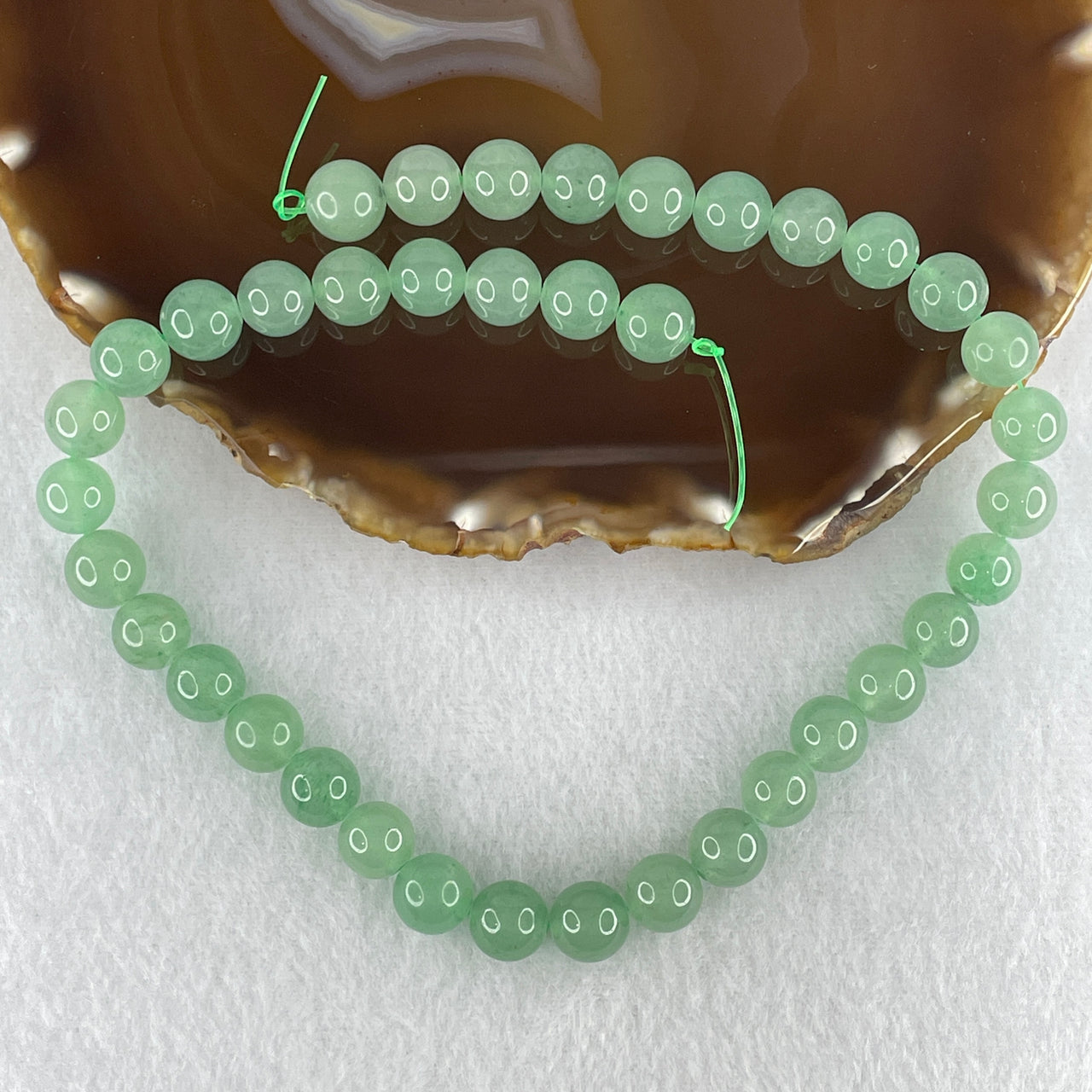 10.4mm Natural Green Aventurine Loose Beads Strand | Grade-A Fuchsite-Quartz Crystal Beads for Bespoke Bracelets & Necklaces (38 Beads | 38cm Strand | 53.94g)
