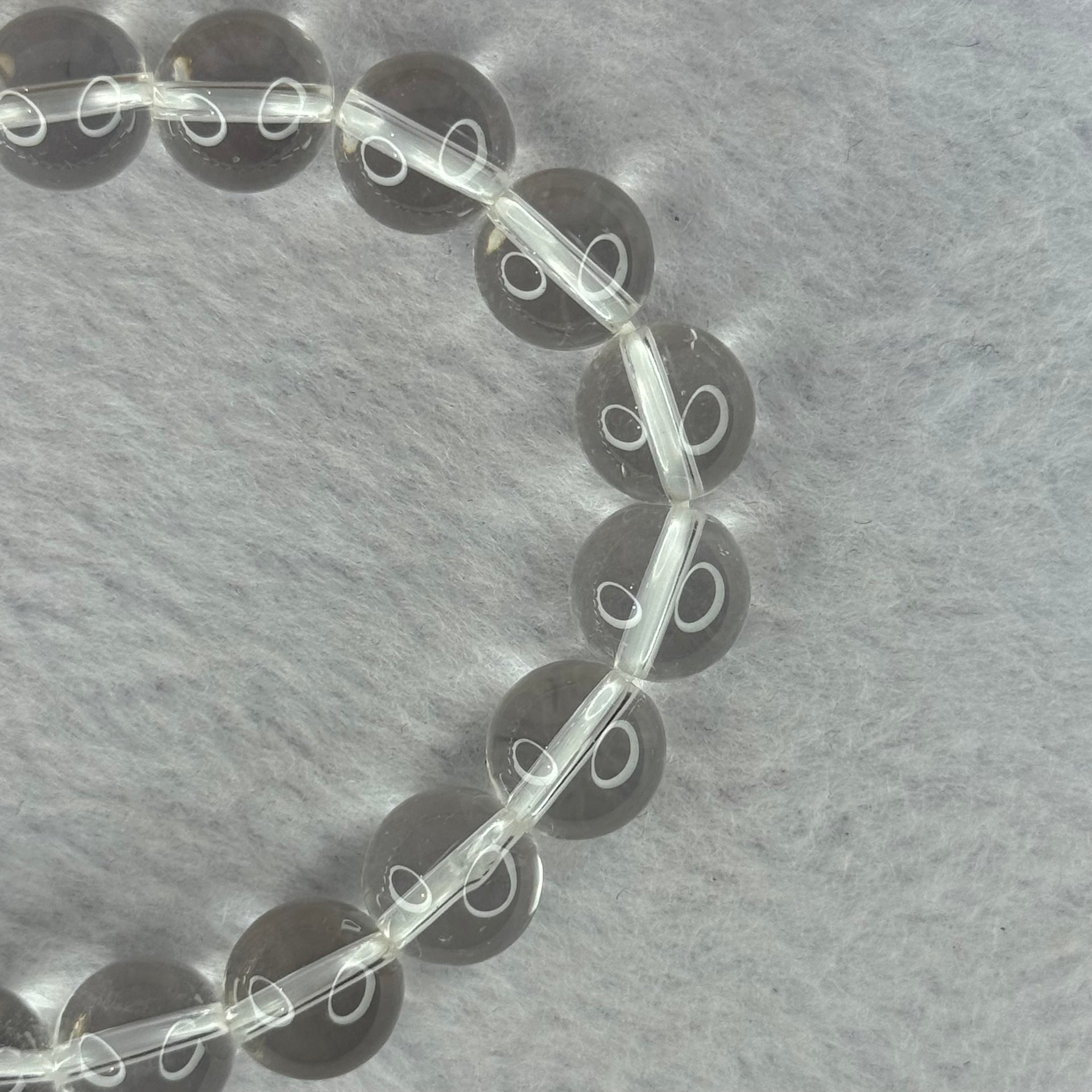 Natural Clear Quartz Bracelet 天然白水晶手链 30.43g 17cm 10.6mm 19 Beads - Huangs Jadeite and Jewelry Pte Ltd