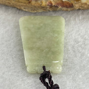 Natural Type A Green Jadeite Wu Shi Pai Pendant 7.58g 34.2 by 22.9 by 3.3mm - Huangs Jadeite and Jewelry Pte Ltd