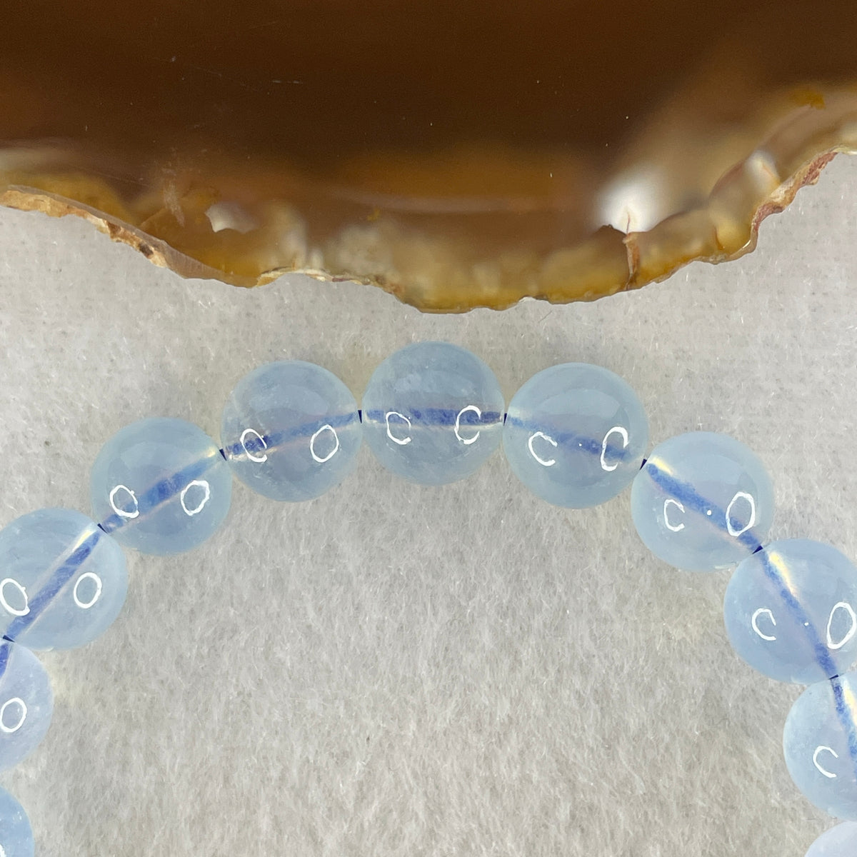 Certified Natural Average Grade Aquamarine Beads Bracelet | 15.5cm Strand of 20 Beads 9.8mm Gem Beads (24.45g Serene Calm, Fluid Communication & Water Element Energy Shield)
