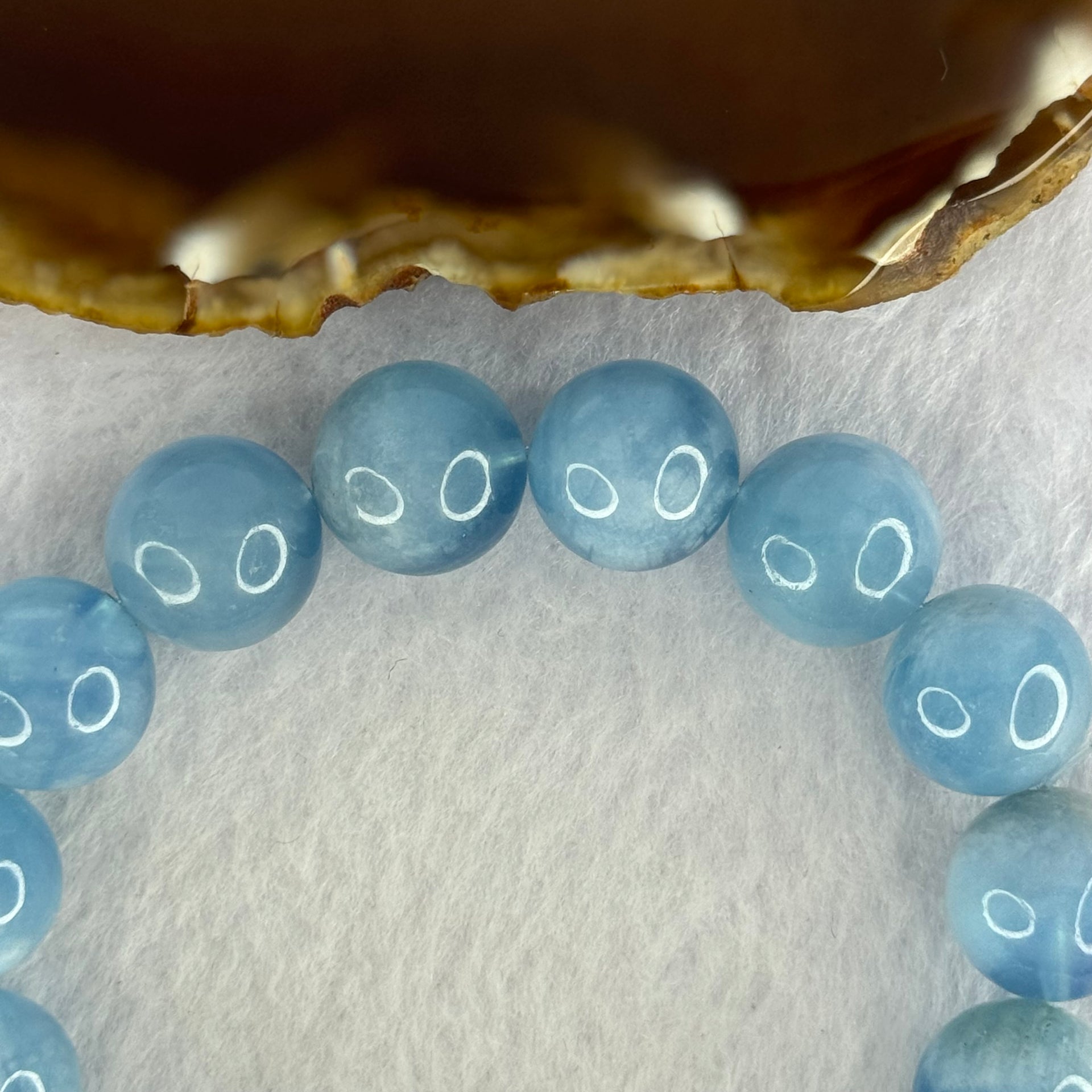 Natural Aquamarine Beads Bracelet 60.65g 18.5cm 14.5mm 15 Beads - Huangs Jadeite and Jewelry Pte Ltd